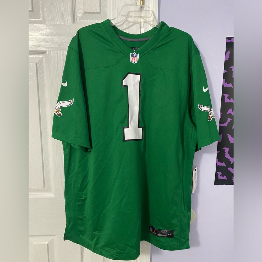 Eagles Jersey #1 Jalen Hurts Kelly Green